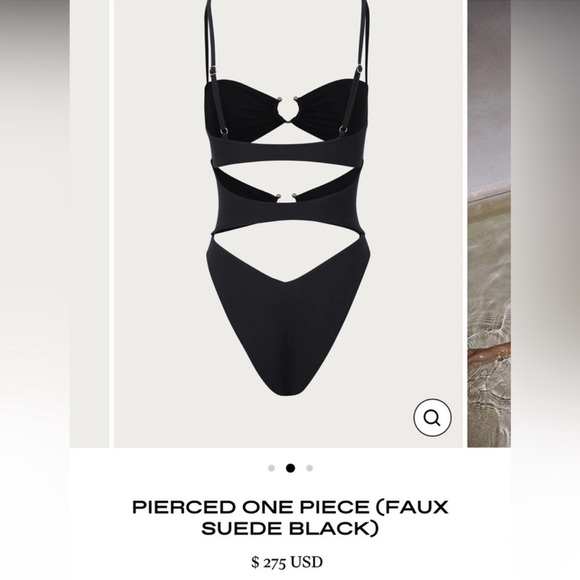 SAME Los Angeles Pierced One Piece Swim Suit Gold Ring Bikini in Black - Picture 10 of 12